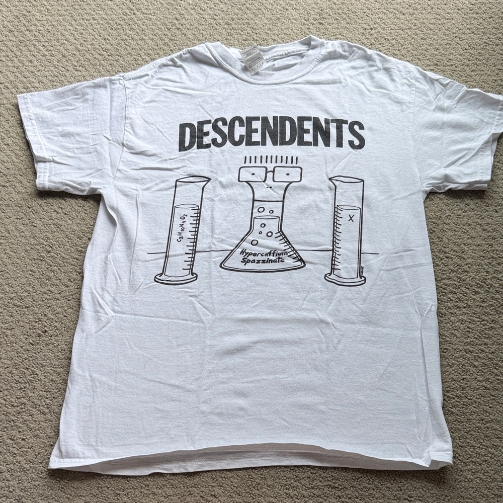 Descendents “Hypercaffium Spazzinate” Album Tee – White Gildan, Size Medium